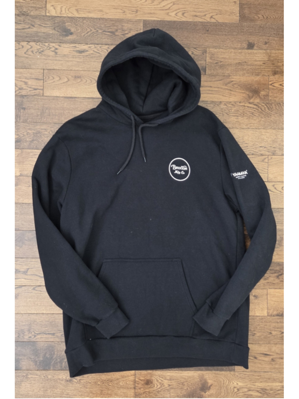 Brixton Yaamava Logo Hoodie Sweatshirt Black White Mens Size XXL